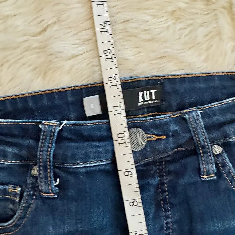 Kut From The Kloth Connie Ankle Skinny Raw Hem High-Rise Denim Jeans 8